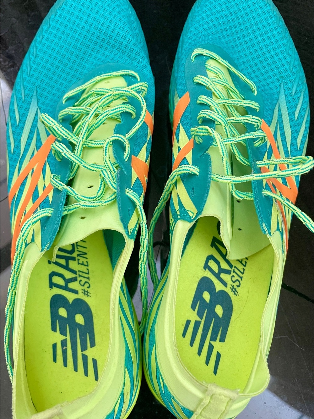 New Balance Women’s Savara Teal, Neon Green & Orange X-country Racing Sneakers